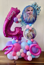 Load image into Gallery viewer, Disney Frozen balloon arrangement with a number 4
