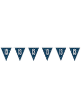 Load image into Gallery viewer, Blue Glitz 13th Birthday Flag Bunting
