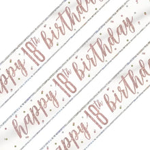 Load image into Gallery viewer, Rose Gold Glitz 18th Birthday Banner
