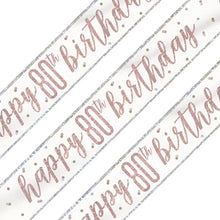 Load image into Gallery viewer, Rose Gold Glitz 80th Birthday Banner
