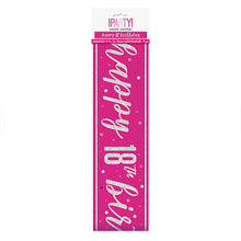 Load image into Gallery viewer, Pink Glitz 18th Birthday Banner
