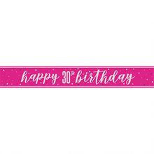 Load image into Gallery viewer, Pink Glitz 30th Birthday Banner
