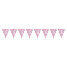 Load image into Gallery viewer, Pink Glitz 16th Birthday Flag Bunting
