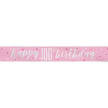 Load image into Gallery viewer, Pink Glitz 100th Birthday Banner
