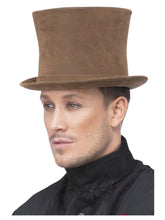 Load image into Gallery viewer, Deluxe Authentic Victorian Top Hat, Brown
