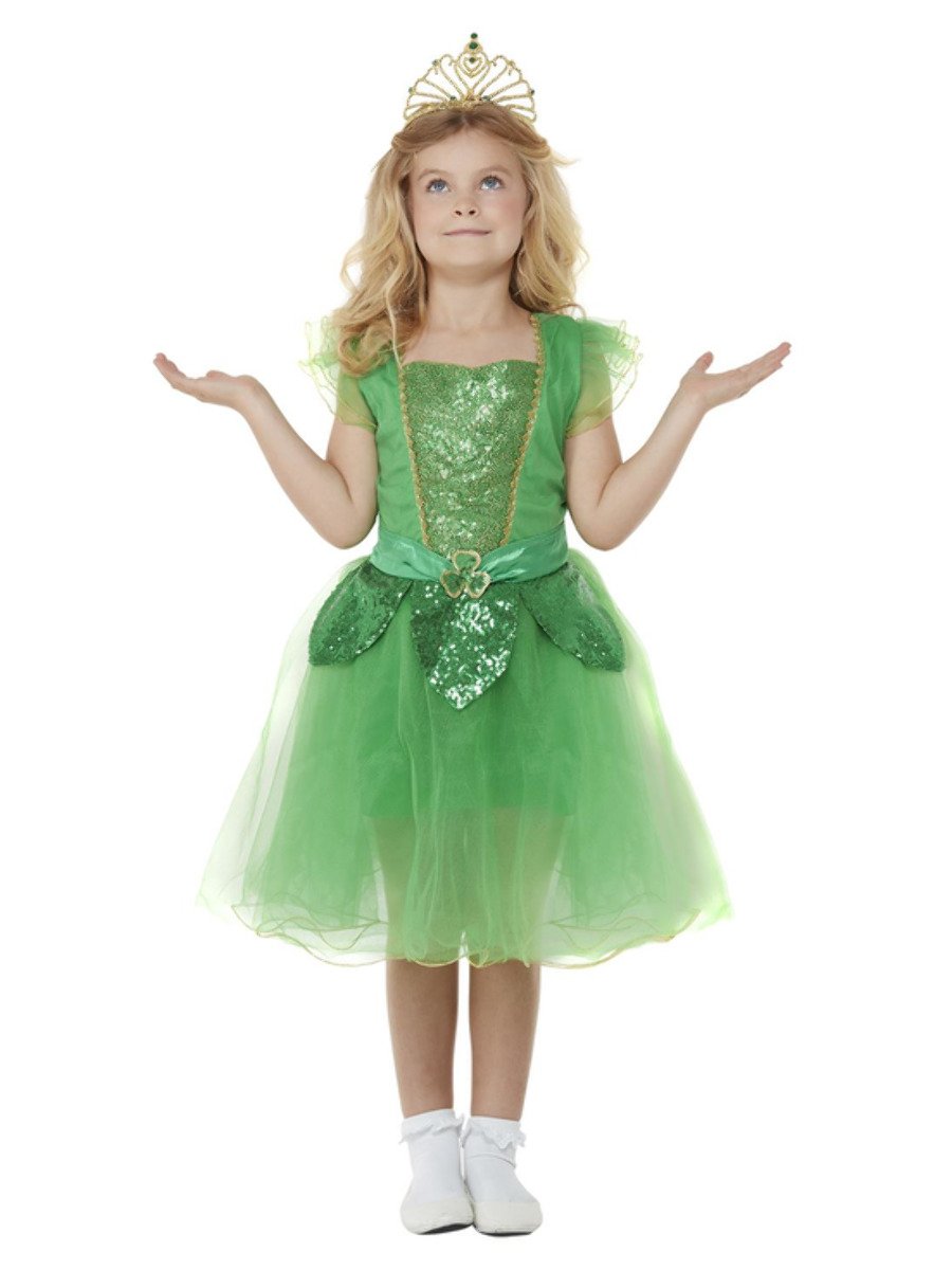 Girls Deluxe St Patrick's Day Glitter Fairy Costume