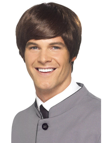 60s Male Mod Wig, Brown, Short