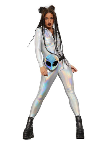 Fever Miss Whiplash Mirror Holographic Costume