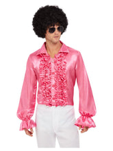 Load image into Gallery viewer, 60s Ruffled Shirt, Hot Pink Alt1
