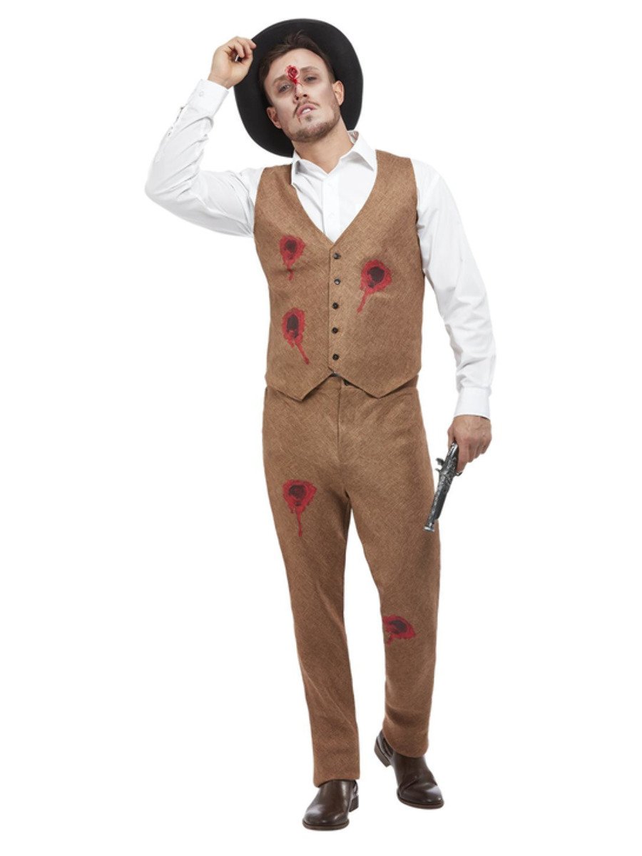 Clyde Zombie Gangster Costume, Brown