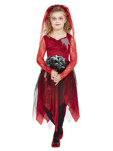 Load image into Gallery viewer, Girls Red Graveyard Bride Costume
