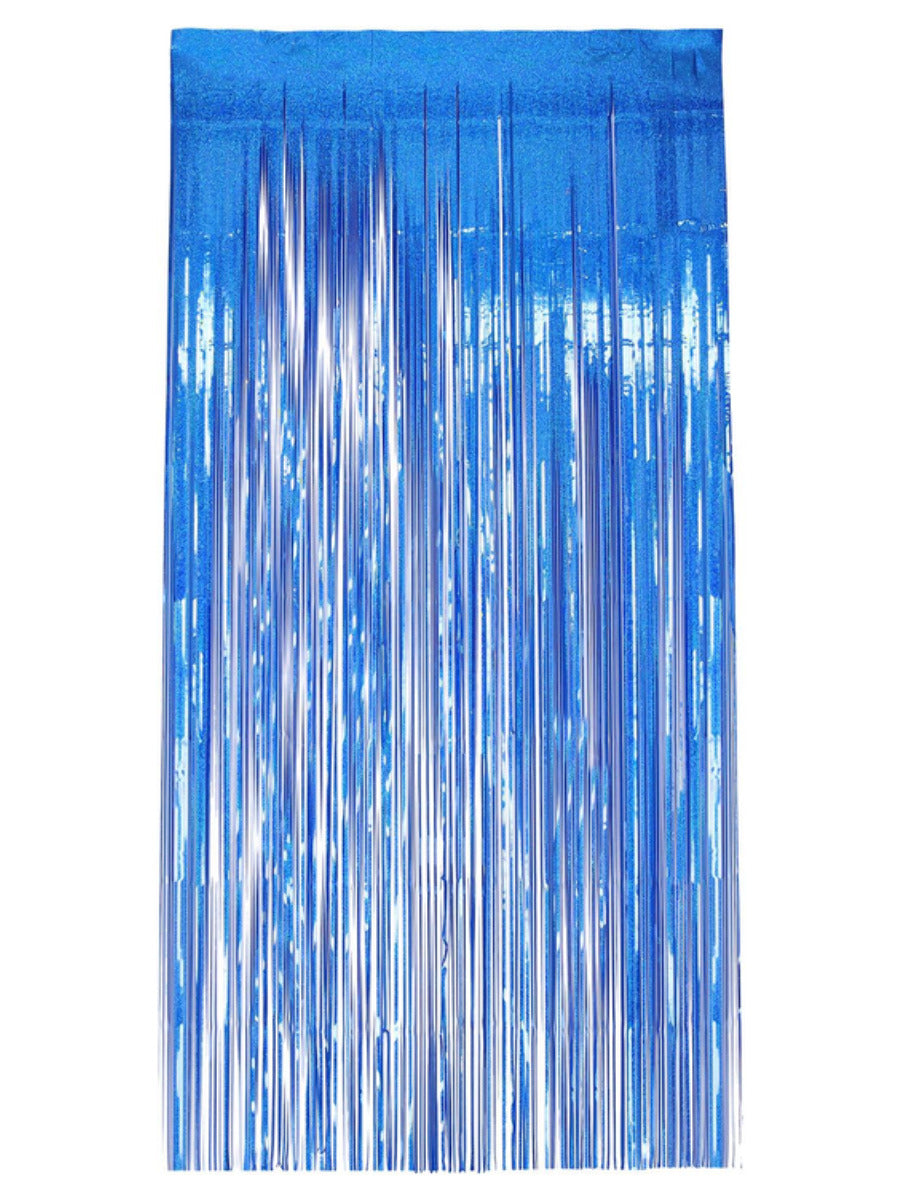 Holographic Foil Curtain Backdrop, Blue