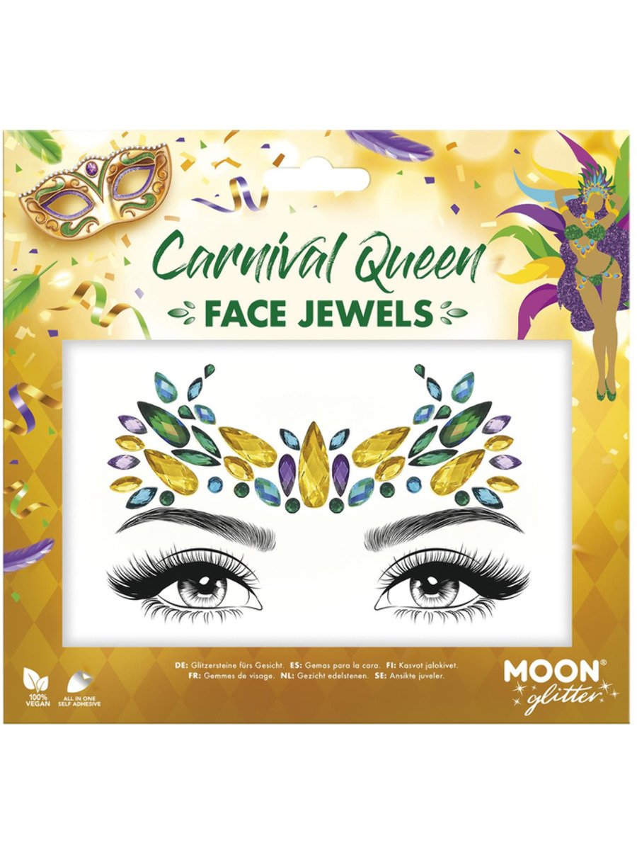 Moon Glitter Face Jewels, Carnival Queen