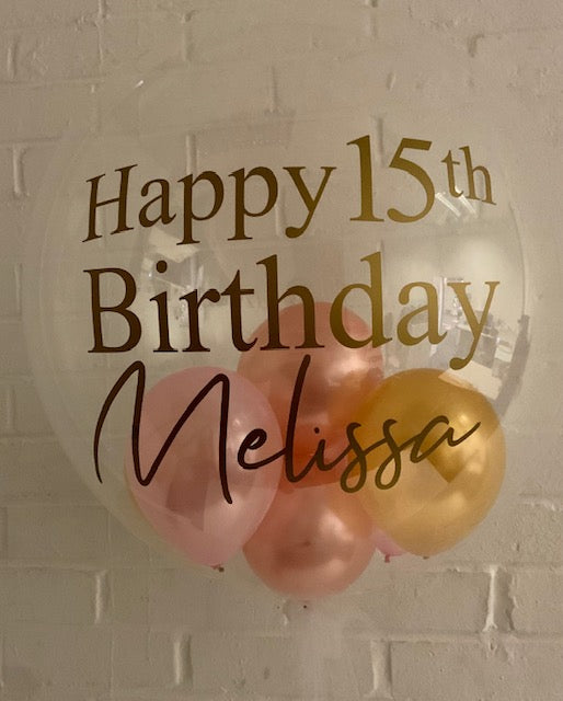 Personalised Birthday Bubble with Mini Balloons