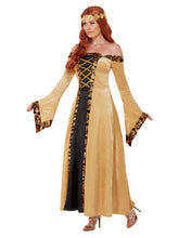 Load image into Gallery viewer, Deluxe Medieval Countess Costume, Gold Side
