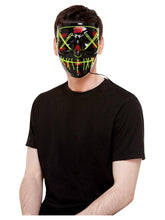 Load image into Gallery viewer, Light Up Neon Green Stitch Face Mask
