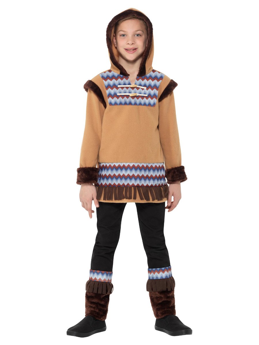 Arctic Boy Costume Brown Child Eskimo Fleece Arctic Boy Costume Brown Child Eskimo Fleece