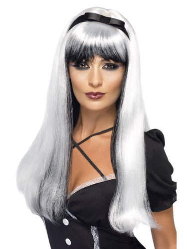 Bewitching Wig, White & Black