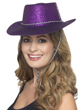 Load image into Gallery viewer, Cowboy Glitter Hat, Purple Alternative View 1.jpg
