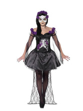 Load image into Gallery viewer, Day of the Dead Senorita Costume, with Printed Top Alternative View 3.jpg
