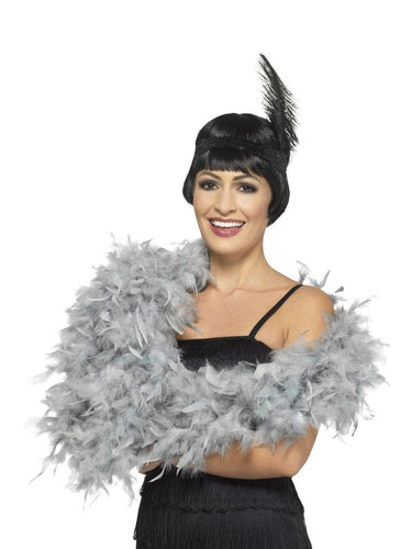Deluxe Feather Boa, Silver