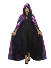 Load image into Gallery viewer, Deluxe Reversible Galaxy Ouija Cape Alternative View 3.jpg

