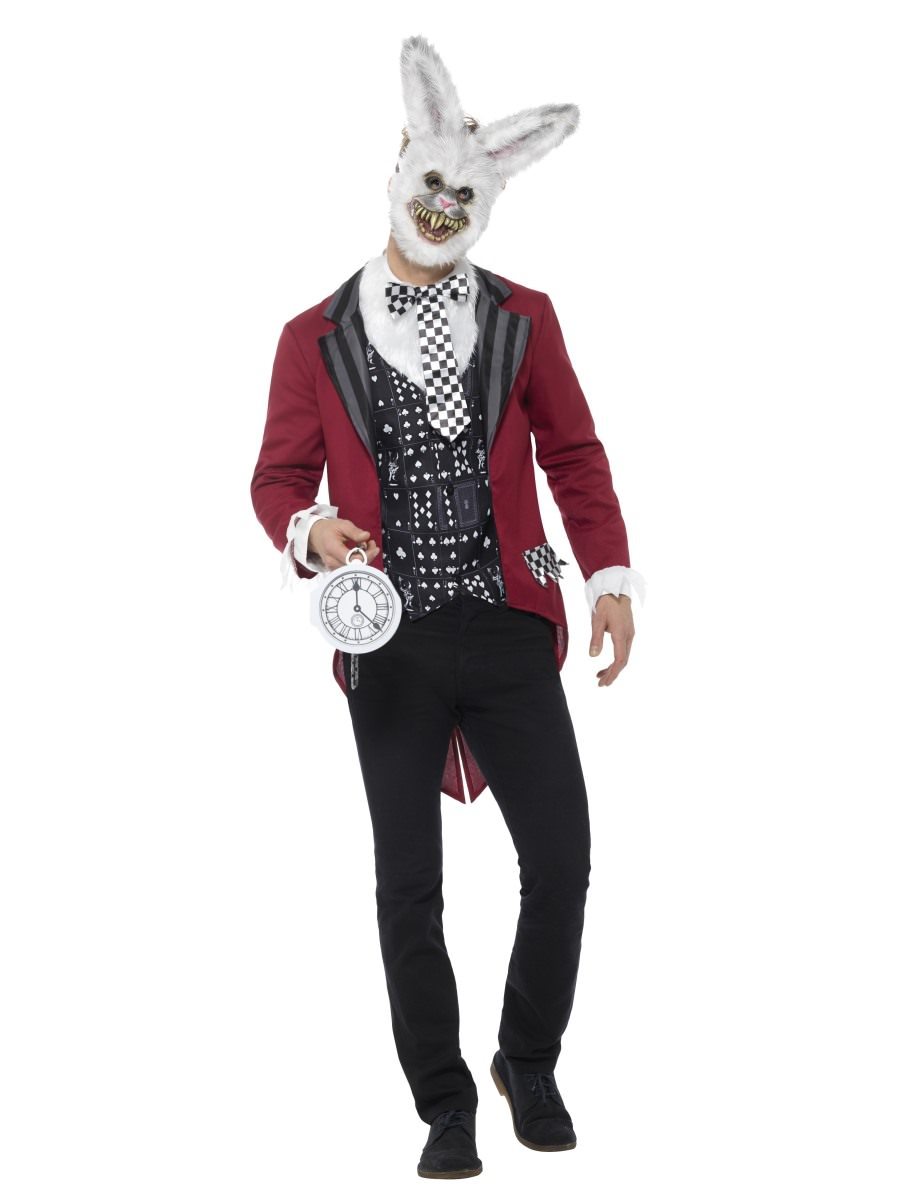 White Rabbit Deluxe Adult Costume Red Jacket Mask White Rabbit Deluxe Adult Costume Red Jacket Mask