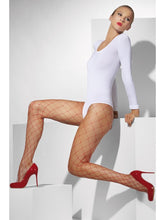 Load image into Gallery viewer, Diamond Net Tights, Red
