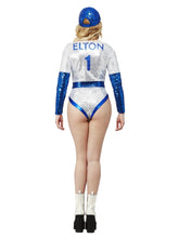 Load image into Gallery viewer, Elton John Deluxe Sequin Ladies Baseball Costume Back
