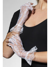 Load image into Gallery viewer, Fingerless Lace Gloves, White
