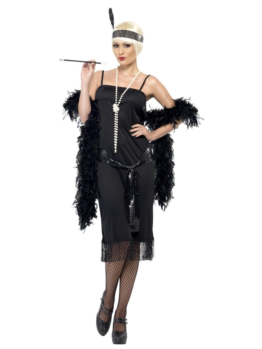 Flapper Costume, Black, with Dress