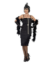 Load image into Gallery viewer, Flapper Costume, Black, with Long Dress
