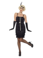 Flapper Costume, Black, with Short Dress