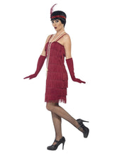 Load image into Gallery viewer, Flapper Costume, Burgundy Red, with Short Dress Alternative View 1.jpg
