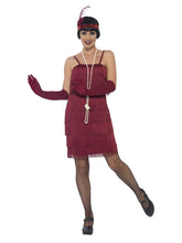 Load image into Gallery viewer, Flapper Costume, Burgundy Red, with Short Dress
