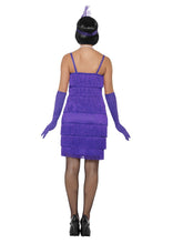 Load image into Gallery viewer, Flapper Costume, Purple, with Short Dress Alternative View 2.jpg
