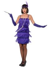 Load image into Gallery viewer, Flapper Costume, Purple, with Short Dress Alternative View 3.jpg
