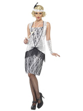 Load image into Gallery viewer, Flapper Costume, Silver, with Dress
