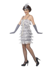 Load image into Gallery viewer, Flapper Costume, Silver, with Short Dress Alternative View 1.jpg
