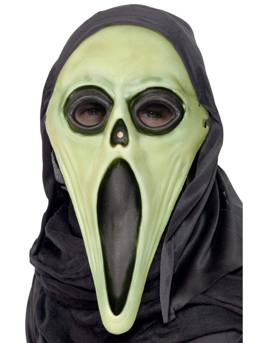 Glow In The Dark Screamer Mask Adult White Glow In The Dark Screamer Mask Adult White