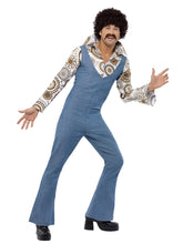 Load image into Gallery viewer, Groovy Dancer Costume, Blue with Jumpsuit Alternative View 3.jpg
