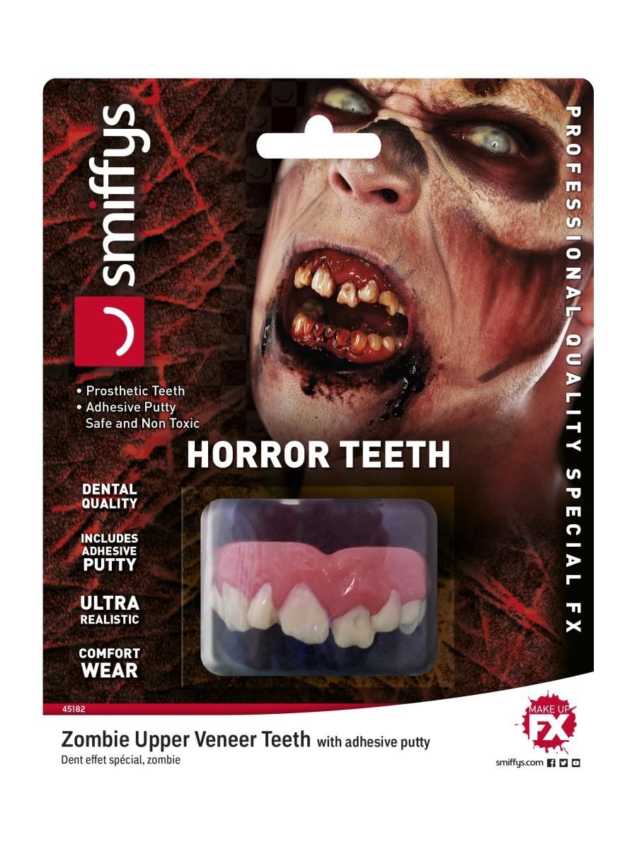 Horror Teeth, Zombie, with Upper Veneer Teeth