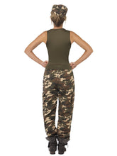 Load image into Gallery viewer, Khaki Camo Deluxe Costume, Female Alternative View 2.jpg
