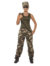 Load image into Gallery viewer, Khaki Camo Deluxe Costume, Female Alternative View 3.jpg
