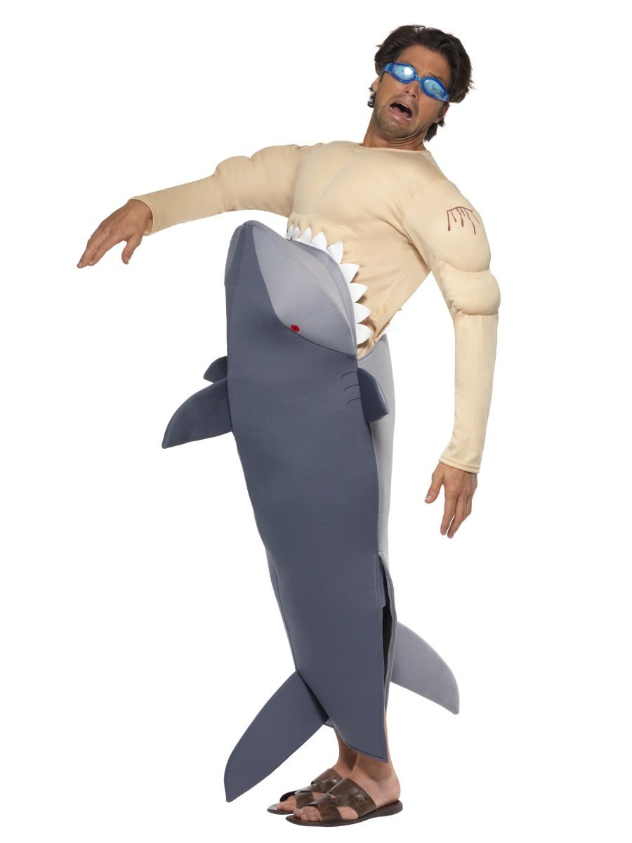Man Eating Shark Costume Adult Grey Nude Man Eating Shark Costume Adult Grey Nude