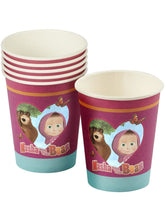 Load image into Gallery viewer, Masha and The Bear Tableware Party Cups x8 Alternative 1
