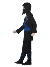 Load image into Gallery viewer, Ninja Assassin Costume, Black &amp; Blue Alternative View 1.jpg
