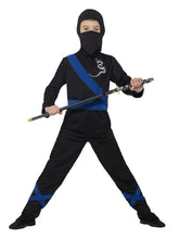 Load image into Gallery viewer, Ninja Assassin Costume, Black &amp; Blue
