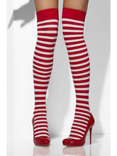 Load image into Gallery viewer, Opaque Hold-Ups, Red &amp; White, Striped
