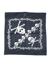 Load image into Gallery viewer, Pirate Bandana, with Skull and Crossbones Print Alternative View 1.jpg
